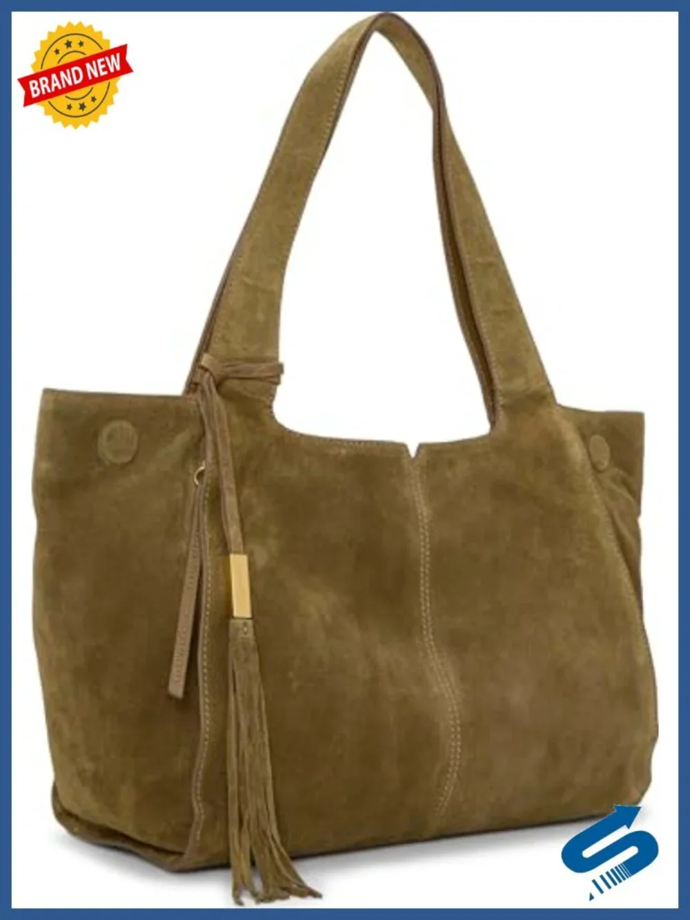 Vince Camuto Aleah Leather Hobo Tote, Zipper Closure, 5 Pockets